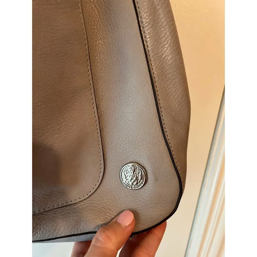 Vince Camuto Genuine Leather Grey Hobo Bag